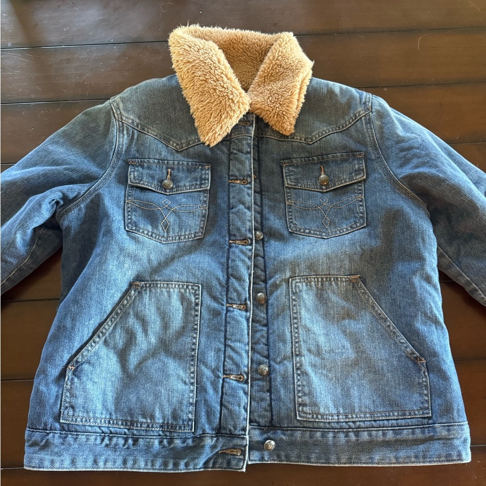 Shyanne Blue Jean Jacket with Tan Collar